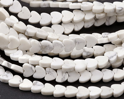 White Howlite Heart 6mm