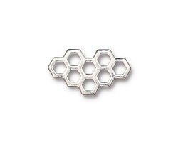 TierraCast Antique Silver (plated) Honeycomb Link 21x12mm