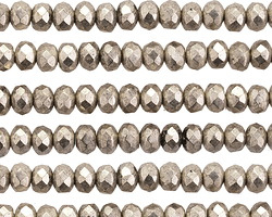 Czech Glass Antique Silver Fire Polished Rondelle 3x5mm