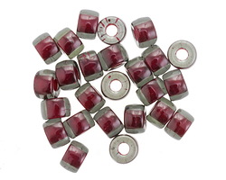 Czech Glass Garnet Lined Black Diamond Roller 6mm