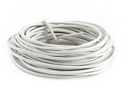 White Round Leather Cord 2mm, 32 feet