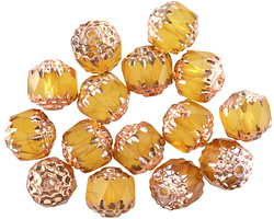 Czech Glass Topaz w/ Copper Lantern 8mm