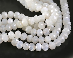 White Moonstone (A) Microfaceted Rondelle 5x8mm
