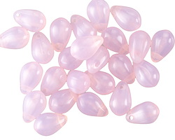 Czech Glass Pink Opal Teardrop 6x9mm