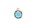 Capri Crystal Round Drop in Gold Finish Bezel 12.8x16.5mm