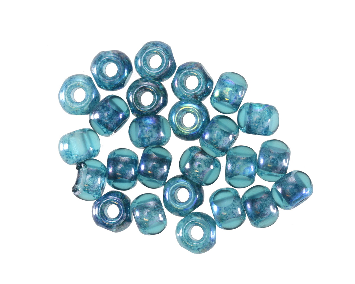 Czech Glass Teal Blue AB Trica Beads 4x5mm