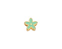 24K Gold (plated) Sweet Mint Enamel Flower Bead 11mm