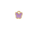 24K Gold (plated) Lilac Enamel Butterfly Focal 9x9.5mm