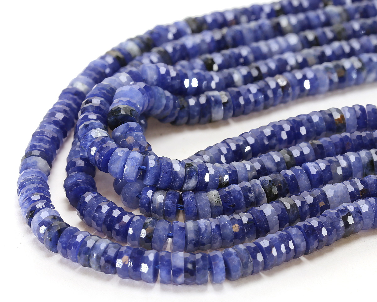 Sodalite Microfaceted Heishi 2x6mm