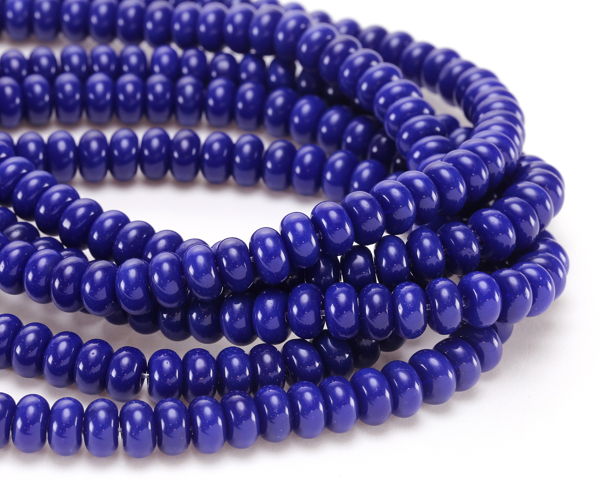 Cobalt Glass Rondelle 5x8mm
