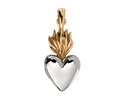 Nina Designs Sterling Silver Heart w/ Bronze Flame Locket 13x33mm