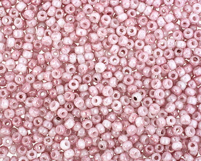 シナモン TOHO Marbled Opaque White/Pink Round 11/0 Seed Bead