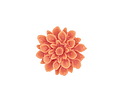Opaque Coral Lucite Dahlia Flower Cabochon 16mm