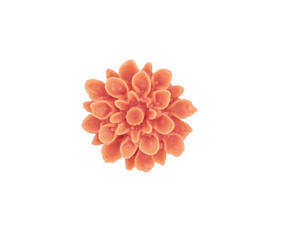 Opaque Coral Lucite Dahlia Flower Cabochon 16mm