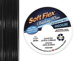 Soft Flex Black Onyx .019" (Medium) 49 Strand Wire 10ft.