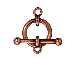 TierraCast Antique Copper (plated) 5/8" Anna Toggle Clasp 21-16mm, 26mm bar