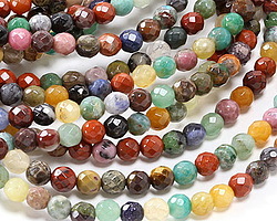 Earth Tones Gemstone Mix Faceted Round 6mm