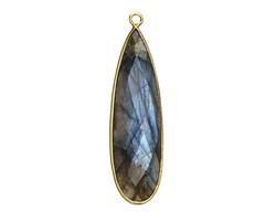 Labradorite Faceted Teardrop in Gold Vermeil 14x45mm