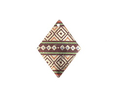 Tapestry Etched & Printed Gold Finish Diamond Focal 22x29mm