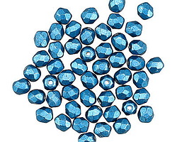 Czech Glass ColorTrends: Saturated Metallic Shaded Spruce Fire Polished Round 4mm
