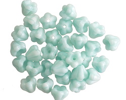 Czech Glass Sweet Mint Bellflower 5x6mm