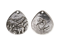 Green Girl Pewter Appalachian Bear Pendant 30x27mm