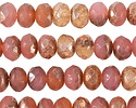 Czech Glass Textured Pink Opal & Topaz Mix w/ Copper Fire Polished Rondelle 6x9mm
