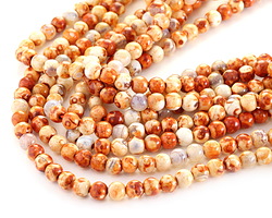 Rust Fire Agate Round 6mm