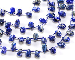Lapis Faceted Teardrop 6x9mm