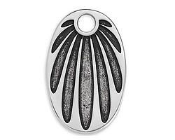 Antique Silver (plated) Palm Leaves Oval Focal 26x41mm
