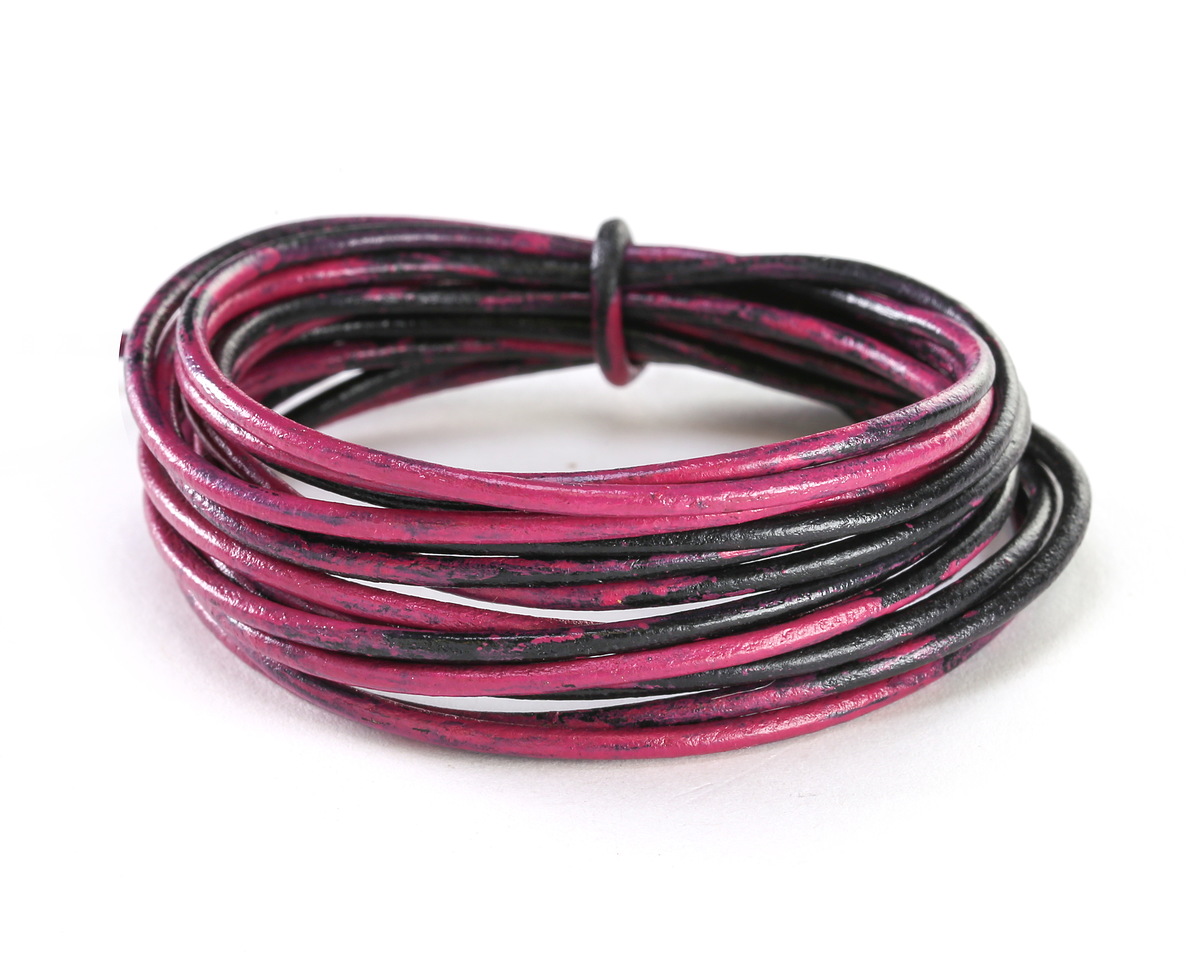 Black Orchid Round Leather Cord 2mm