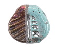 Mykonos Ceramic Raku Metallic Frosted Copper Fossil Pendant 42x37mm