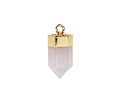 Blue Rose Quartz Point w/ Gold Finish 8x16mm