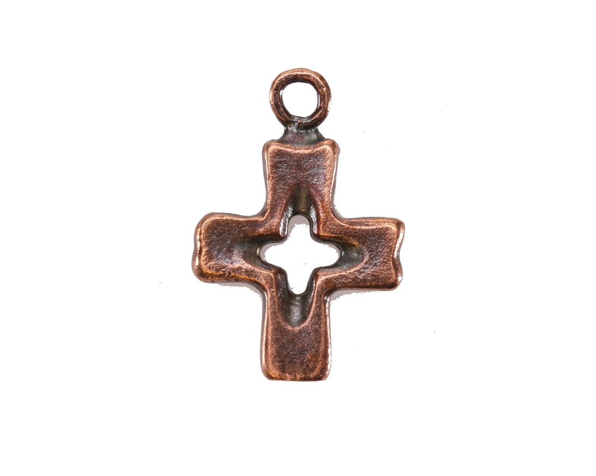 Mykonos Antique Copper (plated) Medium Simple Cross 16x25mm