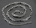 Stainless Steel Paperclip Chain, 18" Finished w/ 7 jump rings & 2" extender, 11x4mm links