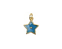 18k Gold (plated) Glitter Turquoise Enamel Star Focal 11.5x13mm