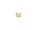 24K Gold (plated) White Enamel Butterfly Bead 7x9mm