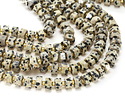 Dalmatian Jasper Microfaceted Hexagon Heishi 4x8mm