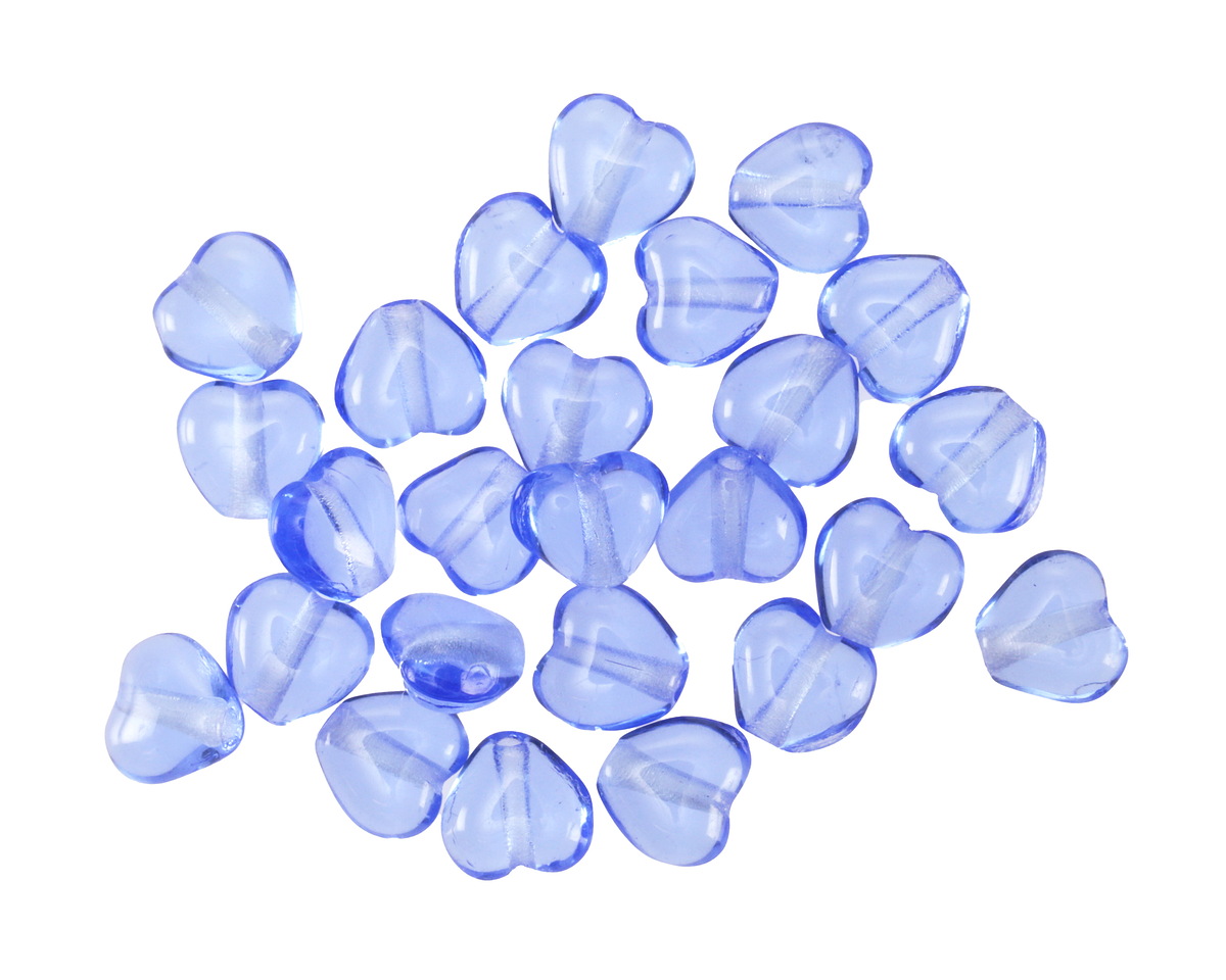 Czech Glass Light Sapphire Small Heart 6mm