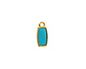 24K Gold (Plated) Transparent Turquoise Resin Rectangle Focal 6x13mm