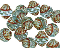 Czech Glass Beach Glass Picasso Turbine 11x10mm