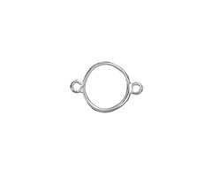 Amoracast Sterling Silver Small Organic Circle Link 16x11mm