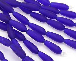 Royal Blue Beach-Style Glass Teardrop 18x6mm