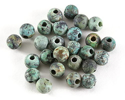 African Turquoise (Matte) Round (Large Hole) 8mm Beads