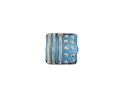 A Beaded Gift Silvered Aqua Tribe Glass Puff Pillow 15mm