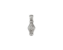 Mykonos Antique Silver (plated) Diamond Drop Charm 6x16mm