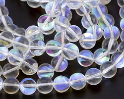 Clear Fused Glass AB Round 10mm