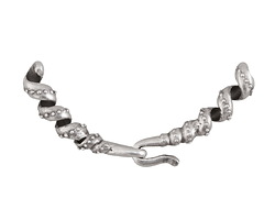 Mykonos Antique Silver (plated) Glue In 3mm Twisted Cord End Closure 60x10mm