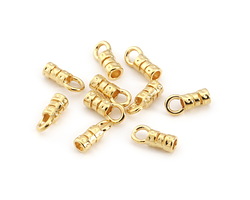 Gold (plated) Crimp Cord End 2mm