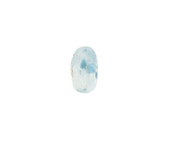 African Recycled Powder Glass Clear w/ Aqua Flecks Rondelle 7-9x12-13mm